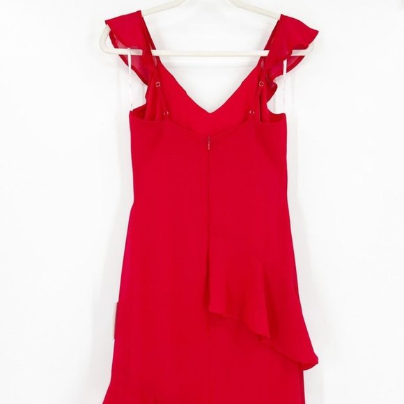 New Lulu's Small Calle Red Ruffled Sleeveless Maxi Dress Sexy Party Cocktail - Picture 8 of 11